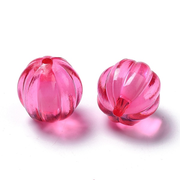 

PandaHall Transparent Acrylic Beads, Bead in Bead, Round, Pumpkin, Deep Pink, 22mm, Hole: 3mm, about 140pcs/500g Acrylic Pumpkin Pink