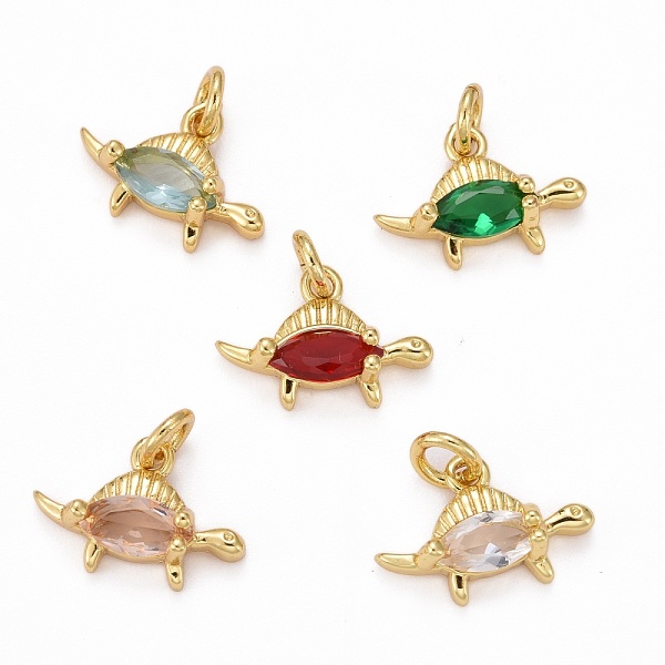 

PandaHall Brass Cubic Zirconia Pendants, Long-Lasting Plated, Real 18K Gold Plated, Dinosaurs, Mixed Color, 10x15x4.5mm, Hole: 3mm, jump..., Multicolor