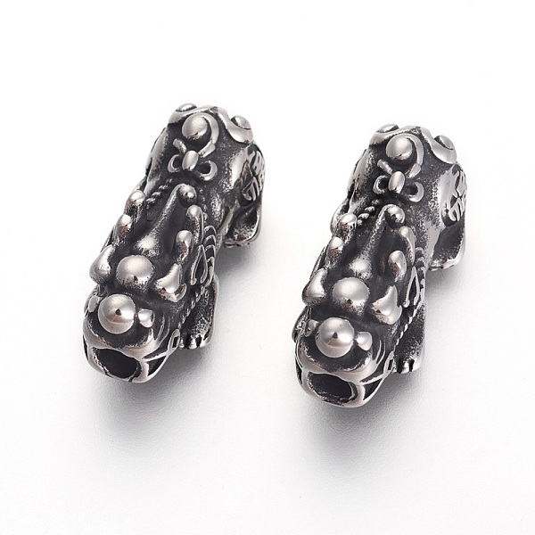 

PandaHall 304 Stainless Steel Beads, Pi Xiu, Antique Silver, 26x12x10.5mm, Hole: 3mm 304 Stainless Steel Other Animal