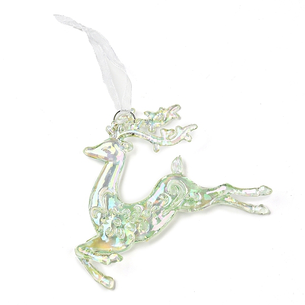 

PandaHall Christmas Transparent Plastic Pendant Decoration, for Christma Tree Hanging Decoration, with Iron Ring and Net Gauze Cord, Pale...