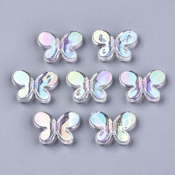 

PandaHall Transparent Acrylic Beads, AB Color, Butterfly, Clear AB, 12.5x17x4mm, Hole: 2mm Acrylic Butterfly White