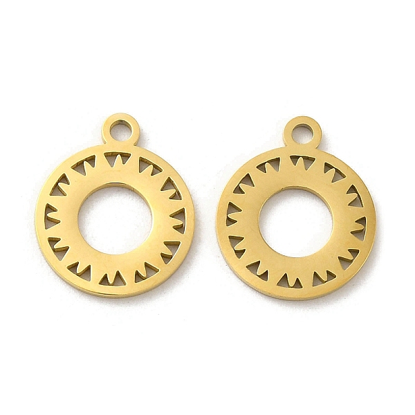 

PandaHall Ion Plating(IP) 304 Stainless Steel Charms, Ring with Sun Charm, Golden, 14.5x12x1mm, Hole: 1.6mm 304 Stainless Steel Ring