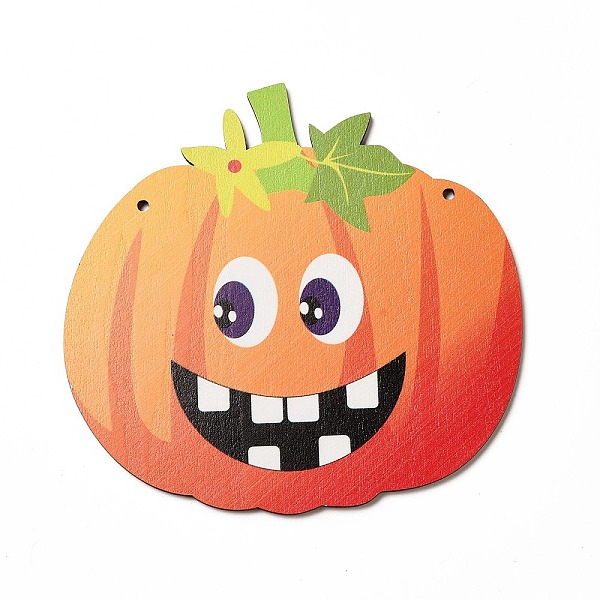 

PandaHall Single Face Printed Wood Big Pendants, Halloween Charms, Pumpkin, 148x142x3.5mm, Hole: 4mm Wood Pumpkin