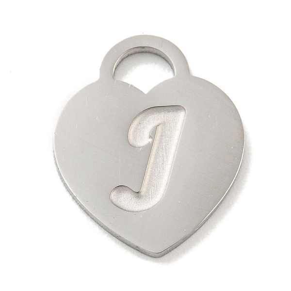 

PandaHall 304 Stainless Steel Pendants, Laser Cut, Heart with Letter Charm, Stainless Steel Color, Letter J, 15x12x1mm, Hole: 3x3.5mm 304...