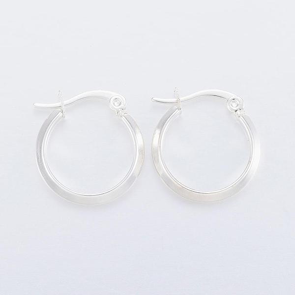 

PandaHall 304 Stainless Steel Hoop Earrings, Hypoallergenic Earrings, Silver Color Plated, 20x19x3mm, Pin: 1x0.8mm 304 Stainless Steel Ring