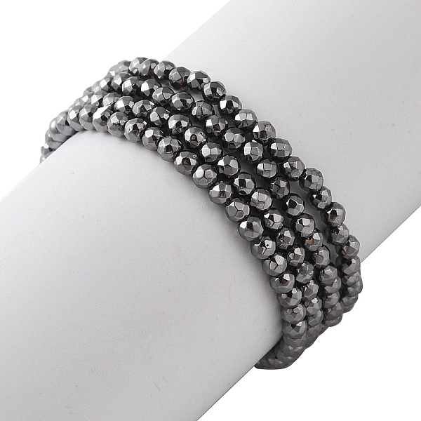 

PandaHall Electroplate Beads Strands, Faceted, Round, Gunmetal Plated, 2x2mm, Hole: 0.5mm, about 186~209pcs/strand, 13.78~16.14''(35~41cm)...