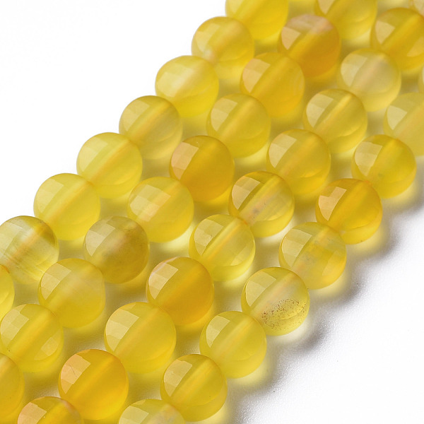

PandaHall Natural Agate Beads Strands, Dyed & Heated, Faceted, Flat Round, Gold, 6x4mm, Hole: 1mm, about 62pcs/strand, 14.76 inch(37.5cm)...