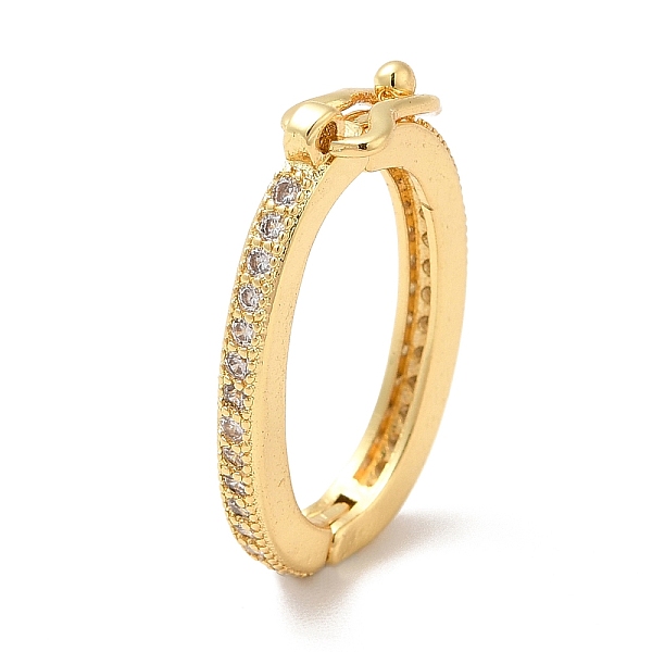

PandaHall Brass Micro Pave Clear Cubic Zirconia Twister Clasps , Long-Lasting Plated, Cadmium Free & Nickel Free & Lead Free, Real 18K Gold...