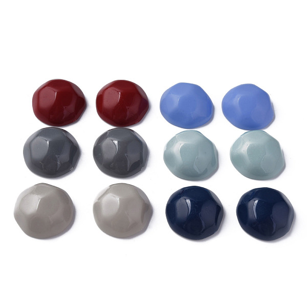 

PandaHall Opaque Acrylic Cabochons, Faceted, Half Round, Mixed Color, 23x22x11mm, about 140pcs/500g Acrylic Half Round Multicolor