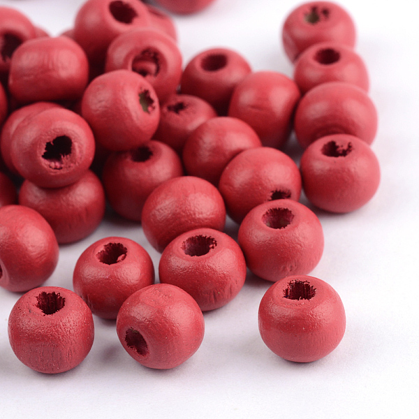 

PandaHall Dyed Wood Beads, Round, FireBrick, 7x6mm, Hole: 2mm, about 9000pcs/1000g Schima Wood Round Red