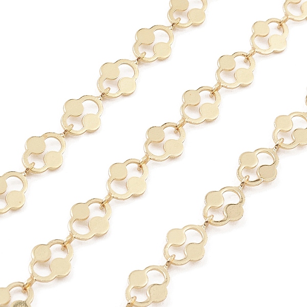 

PandaHall Brass Oval with Flat Round Link Chains, Unwelded, with Spool, Real 18K Gold Plated, 11x6.5x0.5mm Brass