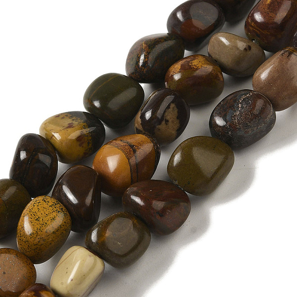 

PandaHall Natural Petrified Wood Beads Strands, Nuggets, Tumbled Stone, 7~15x6~10x5.5~8mm, Hole: 1mm, about 47~49pcs/strand, 15.55~15.94...