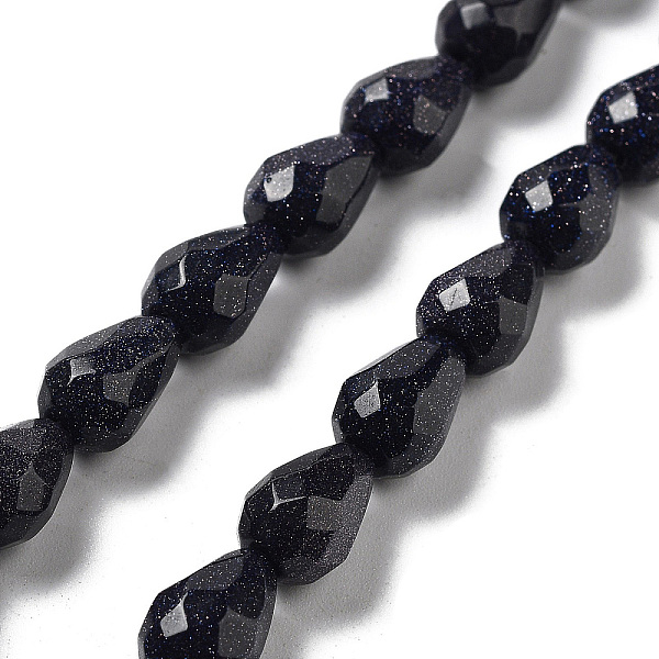

PandaHall Synthetic Blue Goldstone Beads Strands, Faceted Teardrop, 10x7mm, Hole: 1.2mm, about 20pcs/strand, 7.87''(20cm) Blue Goldstone...