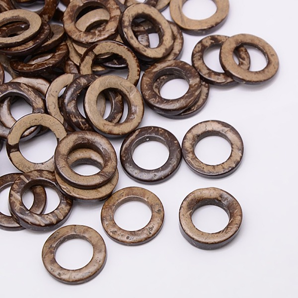 

PandaHall Wood Jewelry Findings Coconut Linking Rings, Camel, 20~23x2~5mm Coconut Ring Brown