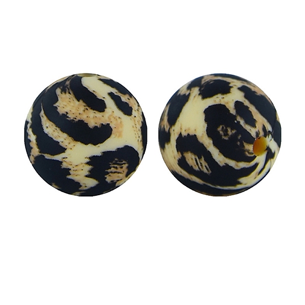 

PandaHall Silicone Beads Loose Silicone Beads Kit Leopard Print Silicone Beads for Keychain Making Bracelet Necklace, Wheat, 15mm, Hole: 2mm..., Orange