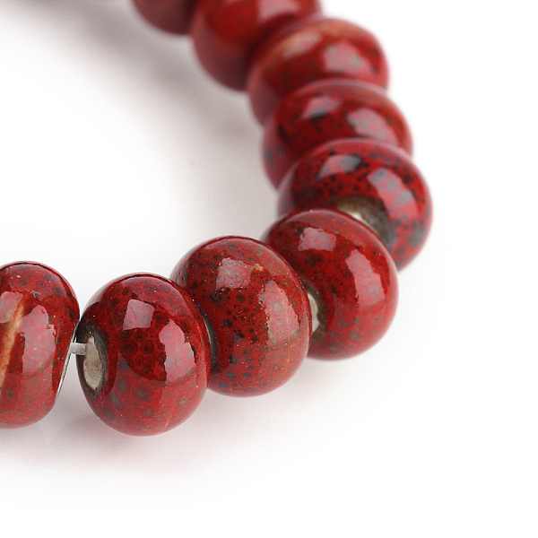 

PandaHall Handmade Porcelain Beads, Fancy Antique Glazed Porcelain, Rondelle, FireBrick, 8x5mm, Hole: 1~2mm Porcelain Rondelle Red