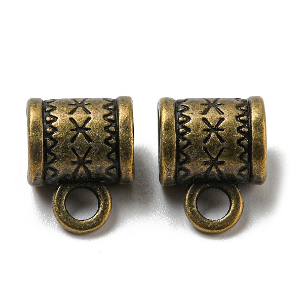 

PandaHall Tibetan Style Hangers, Bail Beads, Lead Free & Cadmium Free & Nickel Free, Column, Antique Bronze Color, 11x8x6mm, Hole: 2mm...