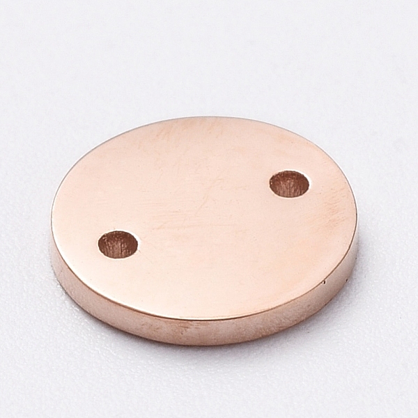 

PandaHall Vacuum Plating 304 Stainless Steel Links connectors for Jewelry Making, Manual Polishing, Flat Round, Rose Gold, 7x1mm, Hole...