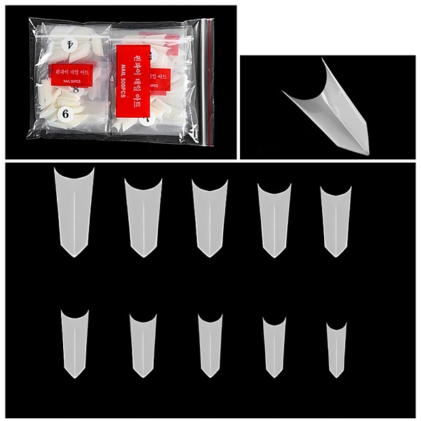 

PandaHall Plastic Half Cover Seamless Edge False Nail Tips, Practice Manicure Nail Art Tool, Creamy White, 17.4~29.1x6.3~11.8mm, 500pcs/bag...