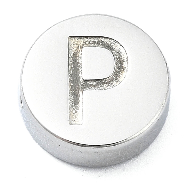 

PandaHall 304 Stainless Steel Beads, Flat Round with Letter, Stainless Steel Color, Letter P, 8x3mm, Hole: 1.6mm 304 Stainless Steel Letter...