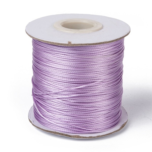 

PandaHall Waxed Polyester Cord, Bead Cord, Violet, 0.5mm, about 169.51~174.98 Yards(155~160m)/Roll Waxed Polyester Cord Round Purple