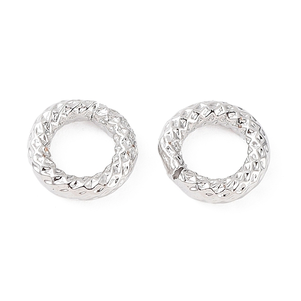 

PandaHall Rack Plating Brass Open Jump Rings, Lead Free & Cadmium Free, Long-Lasting Plated, Textured Round Ring, Platinum, 15 Gauge...