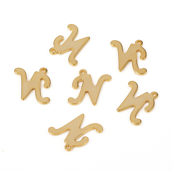 

PandaHall 201 Stainless Steel Pendants, Laser Cut, Letter, Golden, Letter.N: 14x12x1.2mm, Hole: 1mm 201 Stainless Steel Letter N
