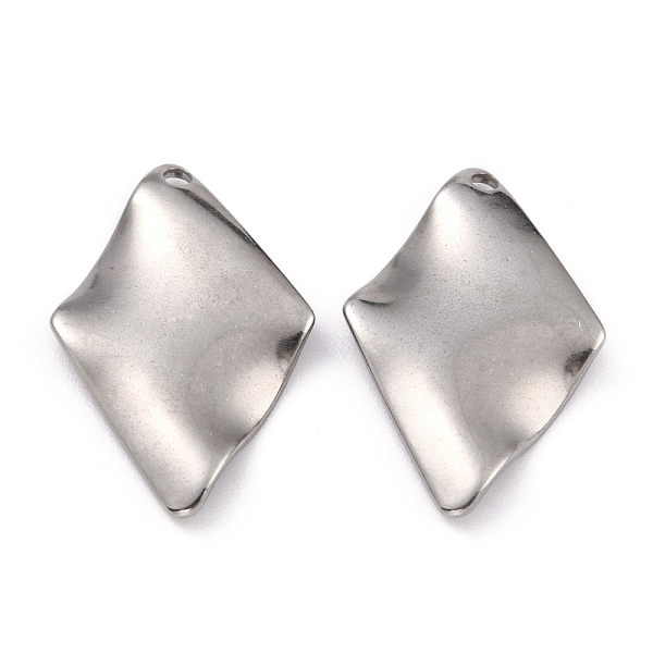 

PandaHall 304 Stainless Steel Pendants, Twist Rhombus, Stainless Steel Color, 28x18x2mm, Hole: 1.8mm 304 Stainless Steel Rhombus