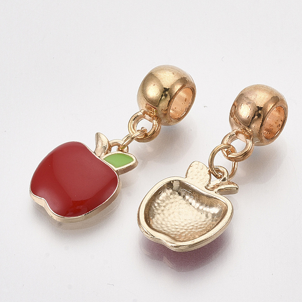 

PandaHall Golden Plated Alloy European Dangle Charms, with Enamel, Large Hole Pendants, Apple, Red, 28mm, Hole: 4.5mm, Apple: 15x11.5x2.5mm...