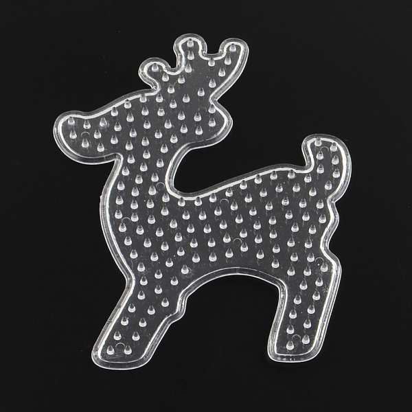

PandaHall Christmas Reindeer/Stag ABC Plastic Pegboards used for 5x5mm DIY Fuse Beads, Clear, 130x95x5mm Plastic Deer Clear