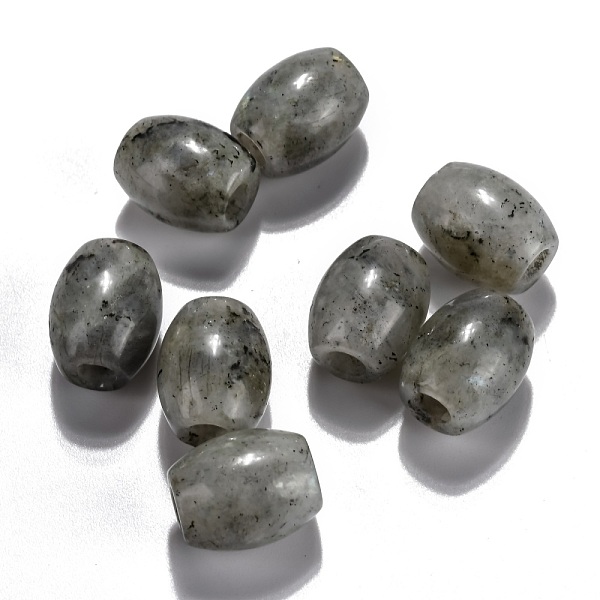 

PandaHall Natural Labradorite European Beads, Large Hole Beads, Barrel, 15~17x12~13.5mm, Hole: 4.5~5mm Labradorite Barrel