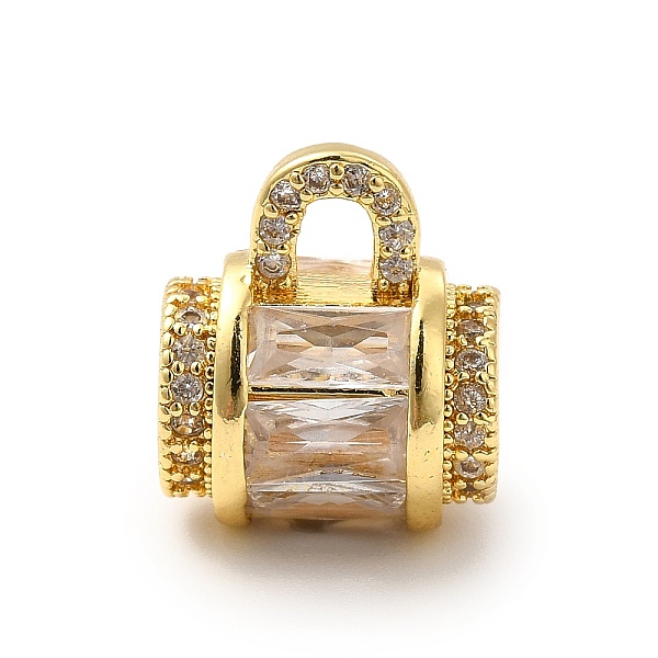 

PandaHall Rack Plating Brass Pave Clear Cubic Zirconia Tube Bails, Loop Bails, Bail Beads, Cadmium Free & Lead Free, Golden, 14x12x10mm...