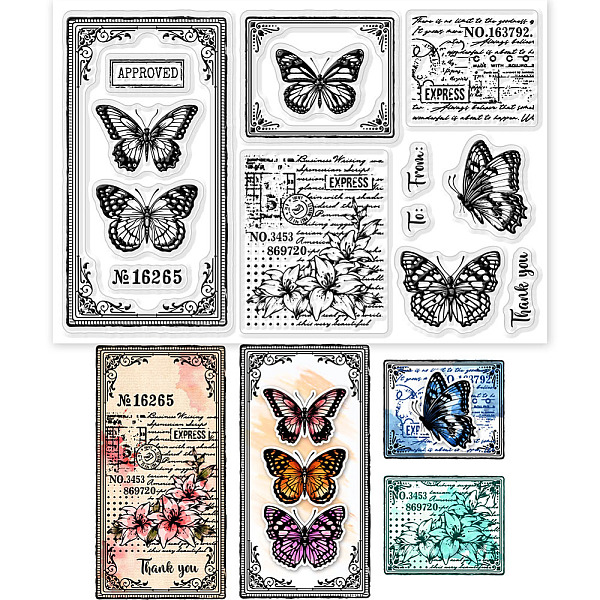 

PandaHall Custom PVC Plastic Clear Stamps, for DIY Scrapbooking, Photo Album Decorative, Cards Making, Butterfly, 160x110x3mm Plastic...