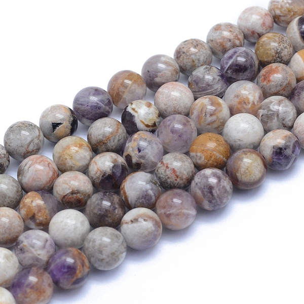 

PandaHall Natural Chevron Amethyst Beads Strands, Round, 8~8.5mm, Hole: 0.8mm, about 50pcs/strand, 15.55 inch(39.5cm) Amethyst Round