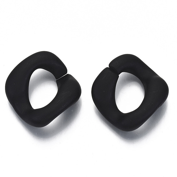 

PandaHall Opaque Spray Painted Acrylic Linking Rings, Quick Link Connectors, for Curb Chains Making, Frosted, Twist, Black, 31.5x29x8.5mm...