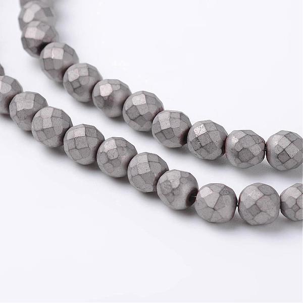 

PandaHall Faceted Round Non-Magnetic Synthetic Hematite Beads Strands, Frosted, 4mm, Hole: 1mm, about 99pcs/strand, 15.7 inch Non-magnetic...