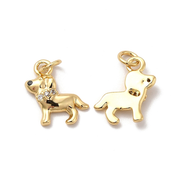 

PandaHall Brass Micro Pave Cubic Zirconia Pendants, with Jump Ring, Dog, Real 18K Gold Plated, 18x11x2.5mm, Hole: 3mm Brass+Cubic Zirconia..., Clear