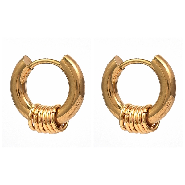 

PandaHall Vacuum Plating 304 Stainless Steel Huggie Hoop Earrings, Hypoallergenic Earrings, with 316 Surgical Stainless Steel Pin, Ring...