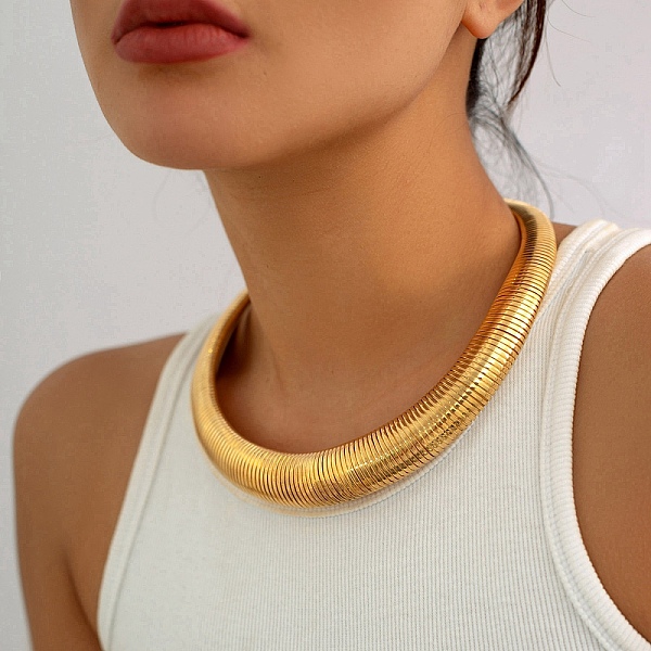 

PandaHall Iron Snake Chains Choker Necklaces, Golden, 18.62 inch(47.3cm) Iron