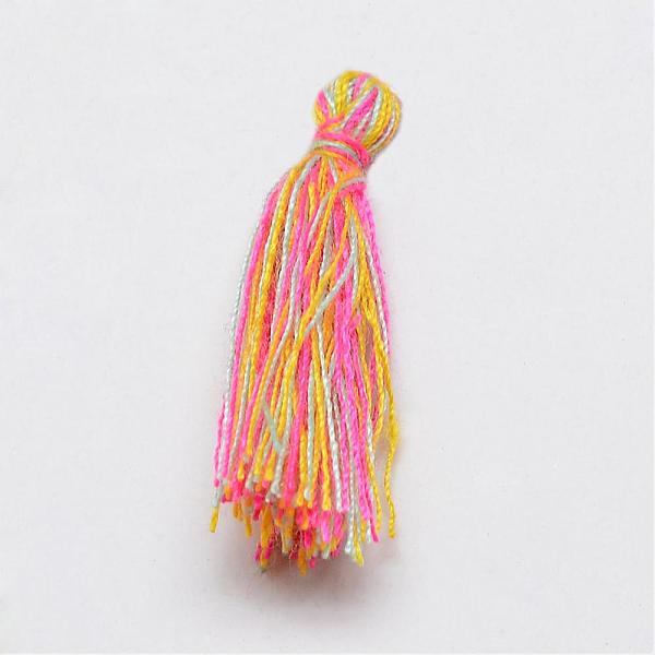 

PandaHall Handmade Polycotton(Polyester Cotton) Tassel Decorations, Pendant Decorations, Colorful, 29~35mm Polycotton