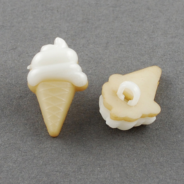 

PandaHall Acrylic Shank Buttons, 1-Hole, Dyed, Ice Cream, Moccasin & White, 22x13x10mm, Hole: 4x3mm Acrylic Food White