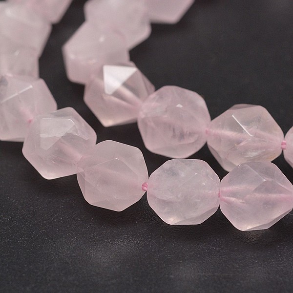 

PandaHall Faceted Natural Rose Quartz Gemstone Bead Strands, Star Cut Round Beads, 8mm, Hole: 1mm, about 24pcs/strand, 7.5 inch Rose Quartz...