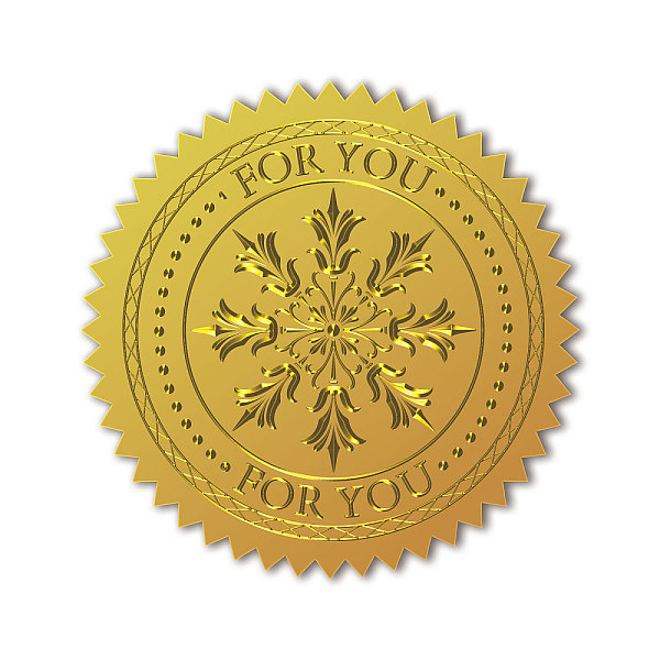 

PandaHall CHGCRAFT 100Pcs for You Gold Foil Certificate Seals Self Adhesive Embossed Seals Gold Stickers Medal Decoration Labels for...