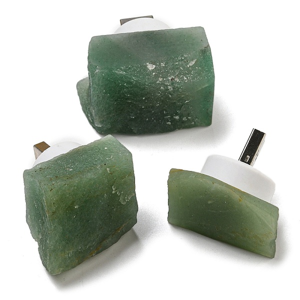 

PandaHall Nuggets Natural Green Aventurine USB Night Light, Healing Raw Stone Night Lamp for Bedroom Home Decor, 32~47x26~42x30~55mm Green...