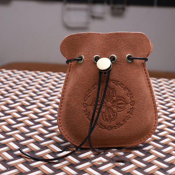 

PandaHall Cowhide Leather Jewelry Storage Pouches, Jewelry Drawstring Bags for Earring, Rings Bead Bracelet Storage, Sienna, 11x10x4.5cm..., Brown