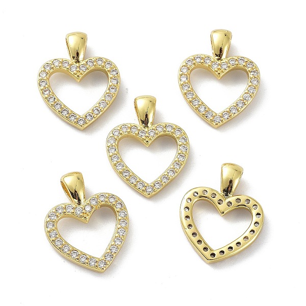 

PandaHall Brass Cubic Zirconia Pendants, Long-Lasting Plated, Lead Free & Cadmium Free, Real 18K Gold Plated, Heart, Clear, 19.5x15x2.5~5mm...