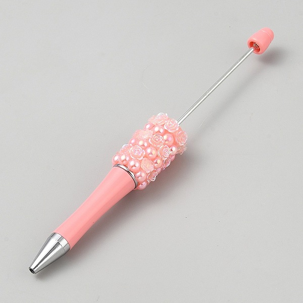 Penna a sfera in plastica con rosa