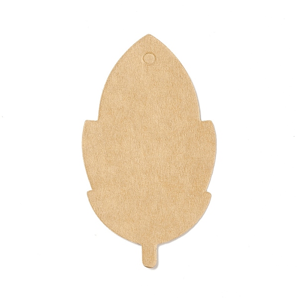 

PandaHall 100Pcs Blank Kraft Paper Gift Tags, Leaf, BurlyWood, 7.3x4x0.05cm, Hole: 3.5mm Paper Orange