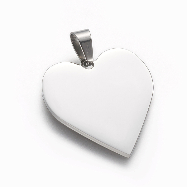 

PandaHall 304 Stainless Steel Stamping Blank Tag Pendants, Heart, Stainless Steel Color, 25x23.5x1.4mm, Hole: 4x7mm 304 Stainless Steel...