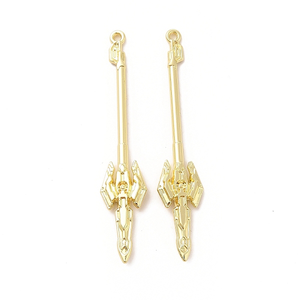 

PandaHall Rack Plating Alloy Big Pendants, Cadmium Free & Nickel Free & Lead Free, Spear Charm, Golden, 59.5x11x4mm, Hole: 2mm Alloy Others